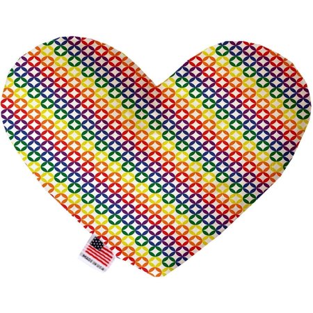 MIRAGE PET PRODUCTS Rainbow Bright Diamonds Canvas Heart Dog Toy 6 in. 1112-CTYHT6
